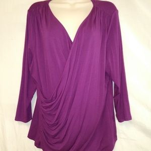 Saks Fifth Avenue Surplice Crossover Front Top XL